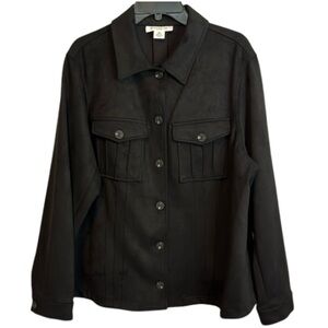 NWT Skye’s the Limit Essentials Faux Suede‎ Black Coat in Size 3X